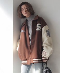 WEGO 【25年秋冬新作/ユニセックス着用ITEM/SMLサイズ展開】メルトンワッペンスタジャン