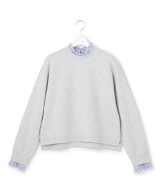 23区 S 【洗える】クリアコットンテリー ストライプフリル スウェット