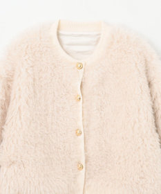 GRACE CONTINENTAL フェイクファーニットカーディガン