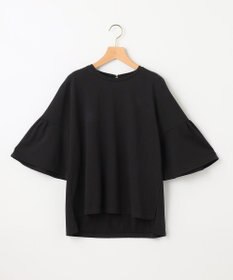 組曲 【汗ジミ防止・撥水】GIZAプレーティング天竺 袖フレア Tシャツ