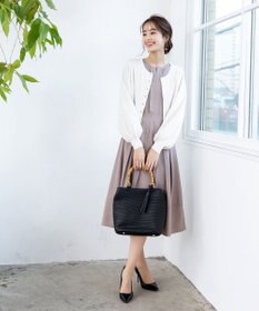 Tiaclasse 【洗える】パールボタンニットカーデ