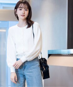 Tiaclasse 【洗える】パールボタンニットカーデ