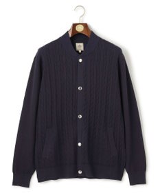 J.PRESS MEN 羽織るだけで整う大人の品格【ストレッチ / イージーケア】【FLEX YARN】ケーブルニット ブルゾンライク カーディガン