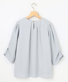 組曲 L 【WEB限定】ボーダージャガード タック袖ブラウス