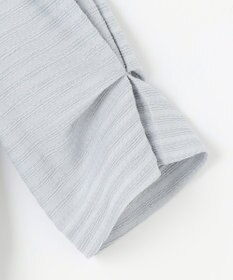 組曲 L 【WEB限定】ボーダージャガード タック袖ブラウス