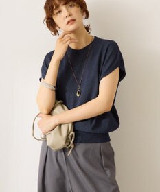 AMERICAN HOLIC 【WEB限定】接触冷感ラメフレンチスリーブニットプルオーバー