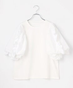 #Newans 【撥水・吸水速乾】コンビネーションフリルスリーブカットソー