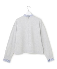 23区 S 【洗える】クリアコットンテリー ストライプフリル スウェット