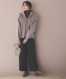 ANY L 【洗濯機可】ジップアップニットブルゾン