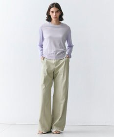 BEIGE， JULIE / コットンシルク 異素材プルオーバーニット