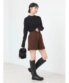 earth music&ecology フロントジップショートパンツ