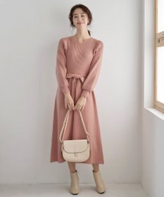 Tiaclasse 【洗える】パフ袖ニットワンピース