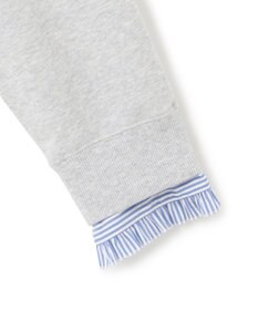 23区 S 【洗える】クリアコットンテリー ストライプフリル スウェット