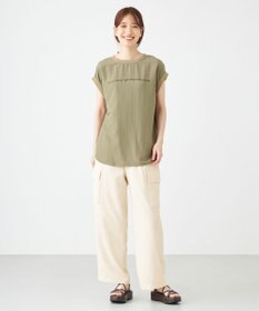 SHARE PARK LADIES ライトタッチ裾テールロゴTシャツ