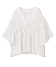 earth music&ecology Ｖネックギャザーブラウス