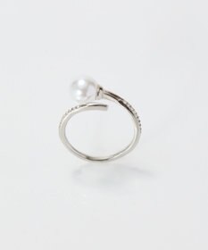 Phoebe 【金属アレルギー対応】ドローラップパールビジューリング　シルバー