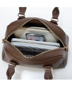 UNBILLION カシュカシュ cachechche / シボフェイクレザー2wayボストンバッグ