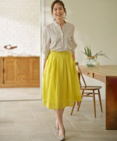 組曲 【WEB限定】ナイロンレーヨン スキッパーブラウス