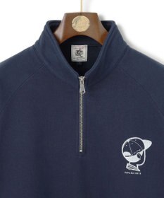 J.PRESS MEN 【AaronChang】【UNISEX】ワンポイントハーフジップ スウェットシャツ
