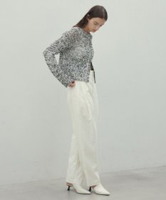 BEIGE， 【洗える】THYME / クルーネックコットンメッシュカーディガン