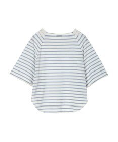 earth music&ecology 襟レースボーダーポンチョ