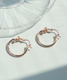 Phoebe スタイリッシュノットフープピアス　ローズゴールド