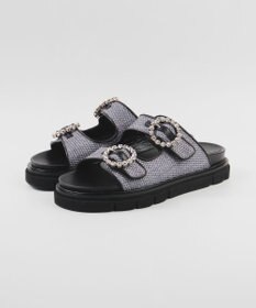 BONTRE 【LucaGrossi/ルカグロッシ】ビジュー厚底ラフィアサンダル/ L116S-VS