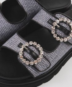 BONTRE 【LucaGrossi/ルカグロッシ】ビジュー厚底ラフィアサンダル/ L116S-VS