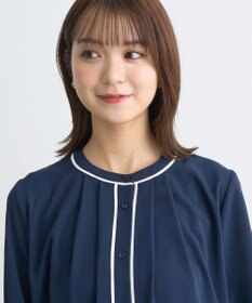 earth music&ecology バイカラータックブラウス