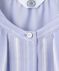 J.PRESS LADIES 【洗える】SHEERストライプ クルーネック ブラウス