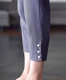 Tiaclasse 【洗える】スリットパールテーパードパンツ