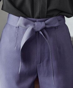 Tiaclasse 【洗える】スリットパールテーパードパンツ