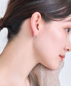 Phoebe 【金属アレルギー対応】シンプルフープスナップイヤリング　シルバー