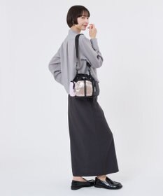 LeSportsac CONV DRAWSTRING CRSSBDY/ブラック/ローズゴールドシャイン/ピンク