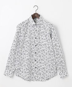 JOSEPH ABBOUD 【洗える】フラワーモチーフストレッチ シャツ