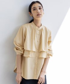 ANY SIS 【洗える】ラッフルレイヤード ブラウス イエロー系