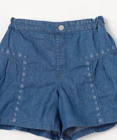 組曲 KIDS 【110-140㎝】 ブルーフラワーデニムキュロット