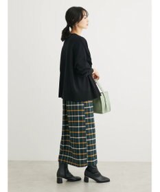 Green Parks ベルトデザインチェックＩラインスカート