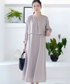 Tiaclasse つまみタック袖ワンピース