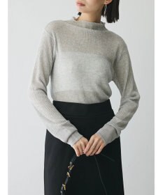 Green Parks AnriettMusee ラメ切替スリーブリブシアーニット