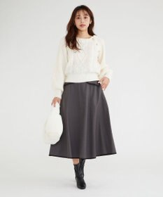 Feroux 【洗える】バイカラーフレア スカート
