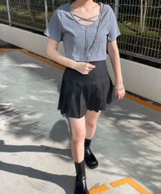 WEGO フロントクロスショートリブT