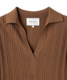 BEIGE， LABRADO / ランダムリブ スキッパーニット