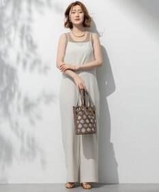 23区 L 【一部店舗限定/吸水速乾/UVカット/接触冷感/洗える】ストレッチジョーゼット オールインワン