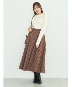 earth music&ecology ゴールド釦スリーブリブプルオーバー