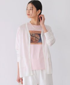 組曲 シアーニットVネック カーディガン ホワイト系