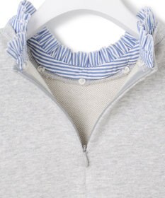 23区 S 【洗える】クリアコットンテリー ストライプフリル スウェット