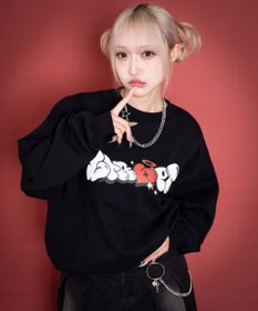 WEGO 【ユニセックス着用ITEM/MLサイズ展開】ハートモチーフプルオーバー