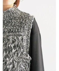 Te chichi ループ編みコンパクトジップベスト