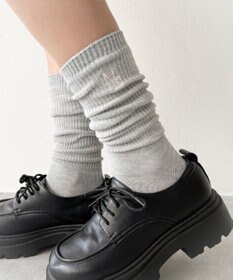 WEGO 刺繍ロゴローゲージゆるリブソックス